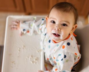 baby in  high chair