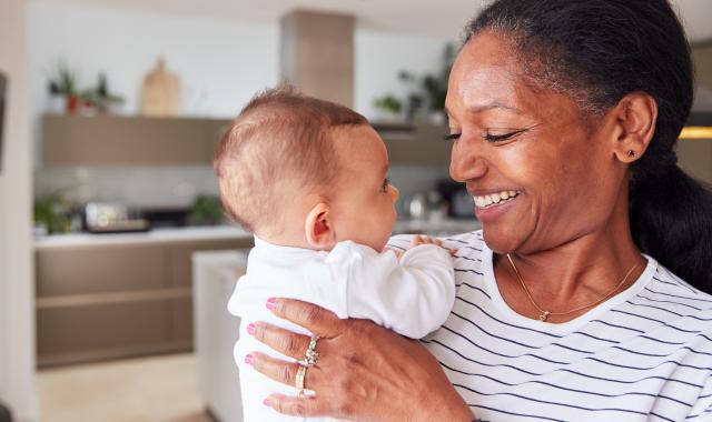 Grandmother and baby